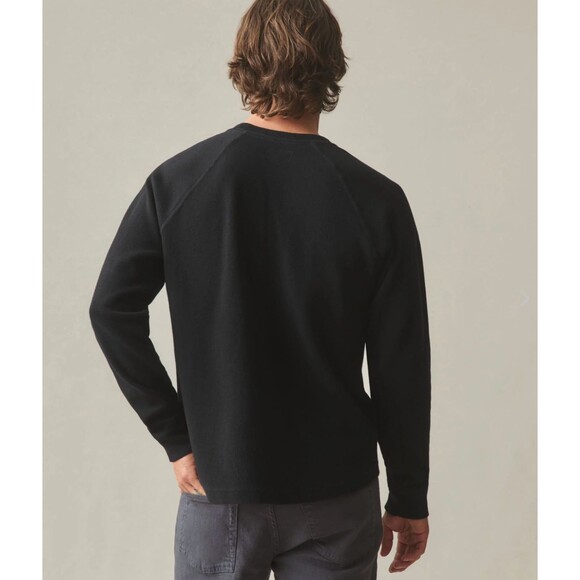 American Giant Shirt Men Small Black French Rib Crew Knit Long Sleeve Raglan NEW - Picture 4 of 7